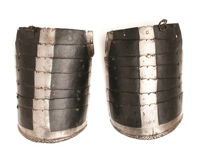 Lot 213 - A PAIR OF GERMAN TASSETS FROM A BLACK-AND-WHITE INFANTRY HALF ARMOUR