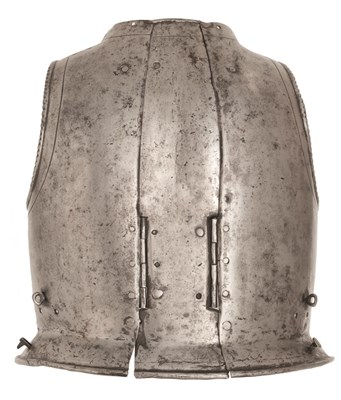 Lot 218 - A NORTH ITALIAN BACKPLATE OF SHOT-PROOF WEIGHT FROM A WAISTCOAT CUIRASS