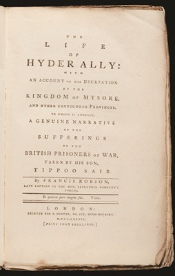 Lot 240 - ROBSON, Francis. The Life of Hyder Ally