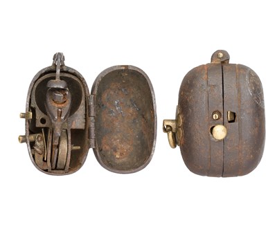 Lot 41 - TWO JAPANESE SMALL TINDER BOX NETSUKE (HIUCHI)