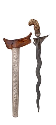 Lot 64 - A MALAYSIAN DAGGER (KRIS)