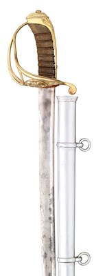 Lot 180 - THE VICTORIAN 1822 PATTERN OFFICER'S SWORD PRESENTED BY MAJOR HENRYJAMES R.E. F.R.S & C. TO QUARTERM