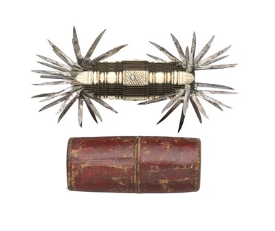 Lot 320 - AN IVORY-MOUNTED GEORGIAN FOLDING KNIFE WITH FORTY-EIGHT BLADES