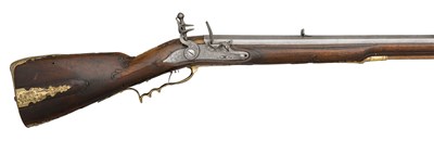 Lot 536 - A RARE 13-BORE SAXON HEAVY FLINTLOCK SPORTING RIFLE BY JOHAN HEINRICH FRANCK OF FRANKENHAUSEN