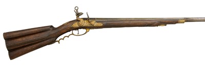 Lot 558 - A 21-BORE FLEMISH FLINTLOCK FOWLING-PIECE