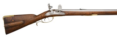 Lot 571 - A 27-BORE BAVARIAN FLINTLOCK SPORTING RIFLE BY JOHANN WOLF PETER IN Ã–TTINGEN