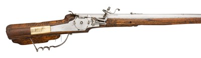 Lot 577 - A COMPOSITE GERMAN WHEEL-LOCK SPORTING GUN