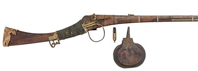 Lot 57 - A 28 BORE INDIAN MATCHLOCK MUSKET