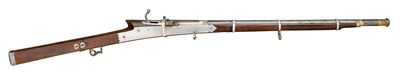Lot 60 - A 32 BORE INDIAN SILVER-MOUNTED MATCHLOCK GUN FOR A BOY
