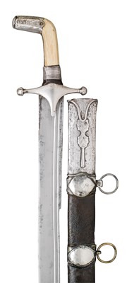 Lot 71 - A CAUCASIAN SILVER MOUNTED SWORD (SHAMSHIR)