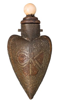Lot 79 - A RARE OTTOMAN POWDER-FLASK