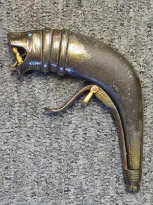 Lot 205 - AN INDIAN POWDER FLASK