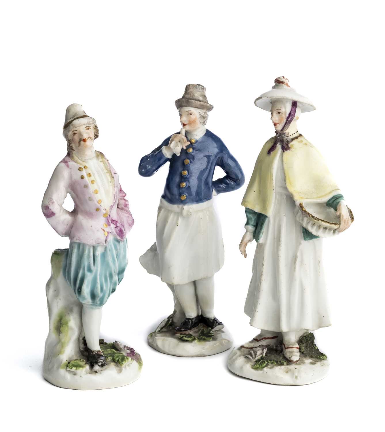 Lot 8 - THREE MEISSEN MINIATURE FIGURES, CIRCA 1750