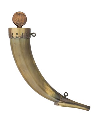 Lot 438 - A RUSSIAN POWDER HORN
