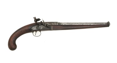 Lot 78 - A RARE BREECH-LOADING FLINTLOCK RIFLED HOLSTER