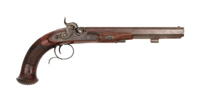 Lot 117 - A percussion rifled target pistol built with barrel