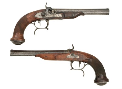 Lot 149 - a pair of french rifled percussion target pistols signed fni par le page
