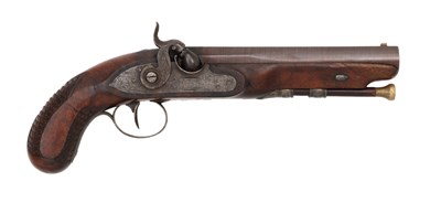 Lot 154 - a FRENCH PERCUSSION PISTOL signed LEPAGE