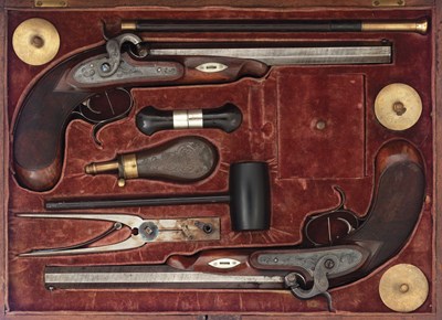Lot 158 - a fine pair of swiss rifled percussion target pistols by ms ziegler a la chaux-de-fonds
