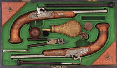 Lot 160 - A PAIR OF HUNGARIAN PERCUSSION RIFLED TARGET