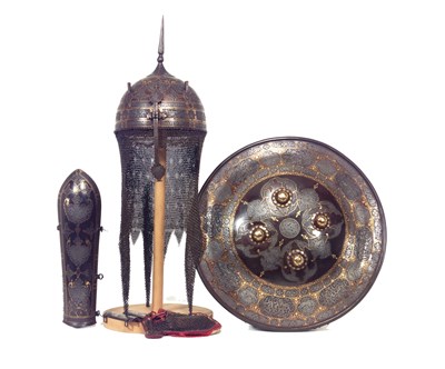 Lot 271 - a highly decorated indo-persian kulah khud