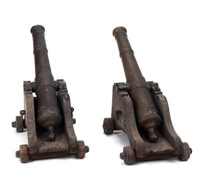 Lot 406 - A PAIR OF BRASS SIGNAL CANNON 18TH CENTURY