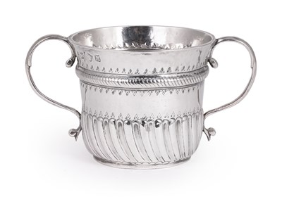 Lot 179 - A GEORGE II SILVER TWO-HANDLED PORRINGER