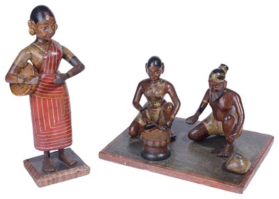 Lot 202 - TWO PAINTED WOOD GROUPS