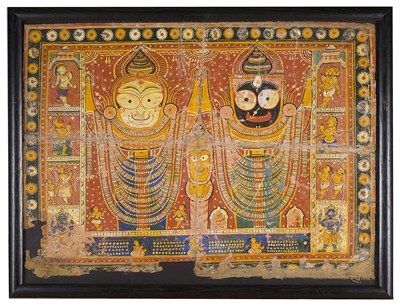 Lot 217 - TWO PAINTINGS OF THE JAGANNATH DEITIES