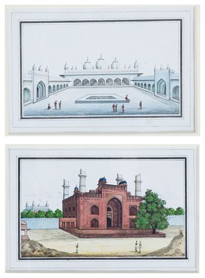 Lot 233 - A GROUP OF SEVEN COMPANY SCHOOL PAINTINGS OF MUGHAL MONUMENTS