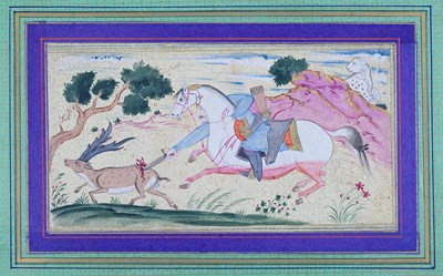 Lot 244 - â€¡ A HORSEMAN HUNTING AN ANTELOPE