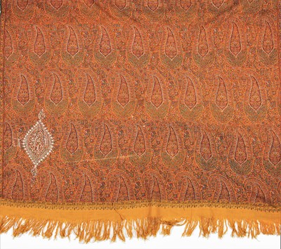Lot 265 - â€¡ A KIRMAN WOVEN WOOL SHAWL
