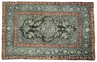 Lot 280 - AN EMBROIDERED VELVET PANEL