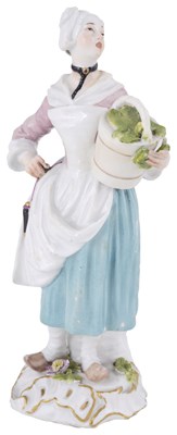 Lot 291 - A MEISSEN 'CRIS DE PARIS' SERIES FIGURE OF A VEGETABLE SELLER