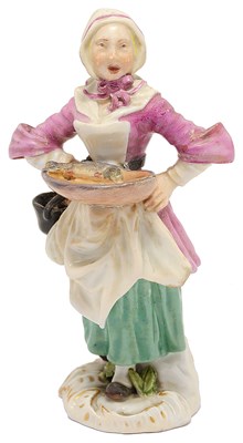 Lot 297 - A MEISSEN 'CRIS DE PARIS' SERIES FIGURE OF A CARP SELLER