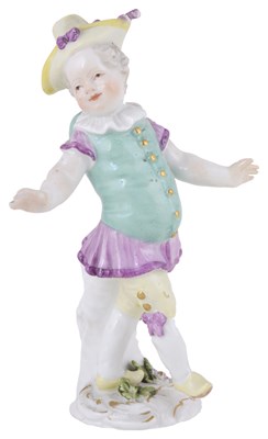 Lot 299 - A MEISSEN FIGURE OF A CHILD AS PULCINELLA