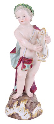 Lot 304 - A MEISSEN FIGURE OF A PUTTO