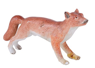Lot 305 - A MEISSEN FIGURE OF A FOX