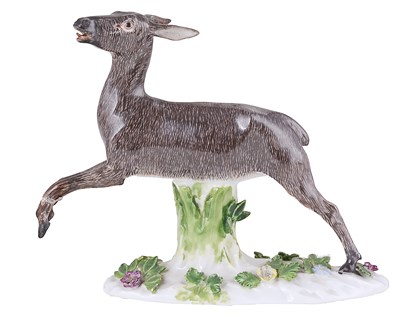 Lot 309 - A MEISSEN FIGURE OF A DEER