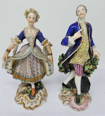 Lot 315 - A PAIR OF DERBY FIGURES OF A GALLANT AND COMPANION