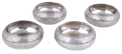 Lot 347 - A SET OF FOUR PERSIAN SILVER BOWLS