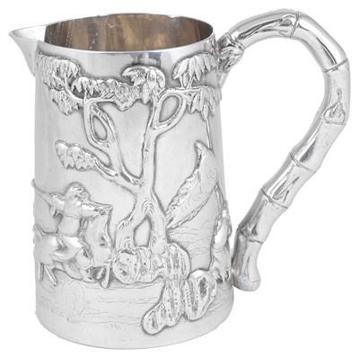 Lot 348 - A CHINESE SILVER JUG