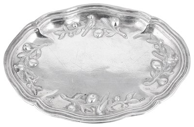 Lot 369 - A GERMAN SILVER SMALL TRAY