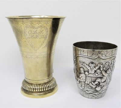 Lot 372 - A GERMAN SILVER BEAKER