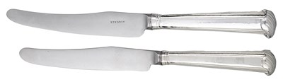 Lot 405 - TWELVE GEORGE II TABLE KNIVES AND TWELVE CHEESE KNIVES