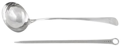 Lot 407 - A GEORGE III SILVER SOUP LADLE
