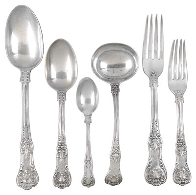 Lot 408 - A SET OF VICTORIAN TABLE SILVER