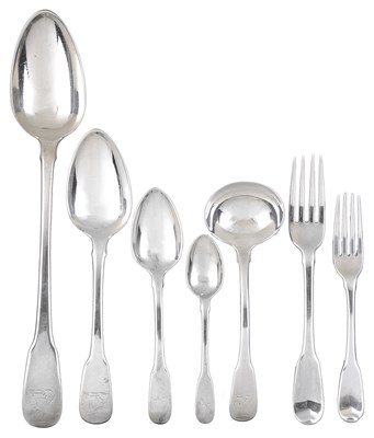 Lot 410 - A SET OF GEORGE III TABLE SILVER