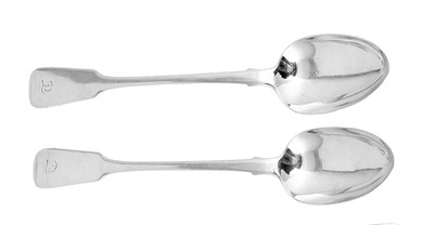 Lot 429 - A PAIR OF WILLIAM IV SILVER SERVING SPOONS