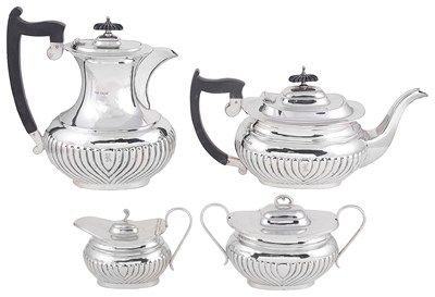 Lot 451 - A GEORGE V FOUR-PIECE SILVER TEA SET